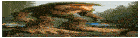 a cartoon character is standing on the side of a road with trees in the background .