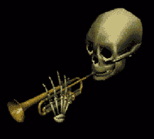 Skeleton Trumpet GIF - Skeleton Trumpet Funny GIFs