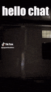 a screenshot of a tiktok video with the words hello chat