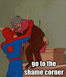Spider Man Go To The Shame Corner GIF - Spider Man Go To The Shame Corner Shame GIFs