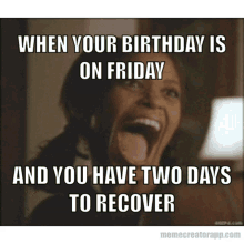 When Your Birthday Is On Friday Two Days To Recover GIF - When Your Birthday Is On Friday Two Days To Recover GIFs