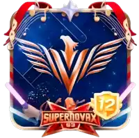 a badge that says supernovax 93 with a gold shield