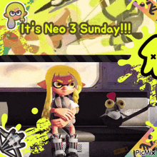 a cartoon character says it 's neo 3 sunday !!!