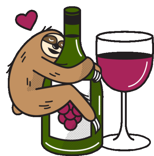 Sloth Hugging Wine Bottle Sticker