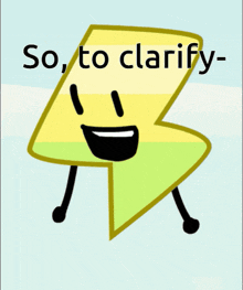 a cartoon lightning bolt with the words so to clarify