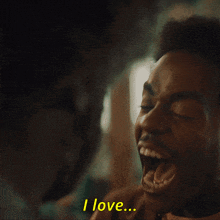 a man says " i love " in a close up