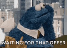 Cookie Monster Waiting GIF - Cookie Monster Waiting Tapping GIFs