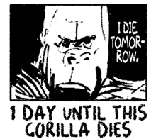 a black and white poster that says " i die tomor-row "