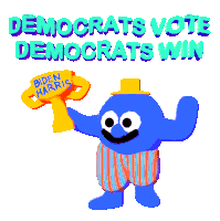 Democrats Vote Democrats Win Sticker - Democrats Vote Democrats Win Democrat Stickers