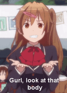 Girl Look At That Body Anime GIF - Girl Look At That Body Anime Girl GIFs