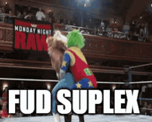 Hallogen Fud Suplex GIF - Hallogen Fud Suplex Clown Suplex GIFs