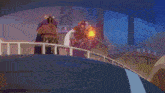 a woman with pink hair is holding a fireball