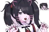 a pixel art drawing of a girl with cat ears on her head