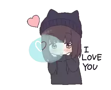 Anime Cute Sticker - Anime Cute I Love You Stickers
