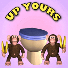 Monkeys Toilet Up Yours GIF - Monkeys Toilet Up Yours Bananas GIFs