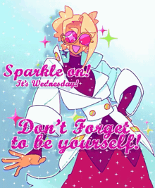 a drawing of a woman with the words sparkle on it 's wednesday