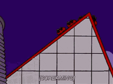 a cartoon of a pyramid with the words screaming written on it