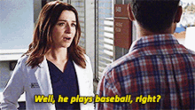 Greys Anatomy Amelia Shepherd GIF - Greys Anatomy Amelia Shepherd Well He Plays Baseball Right GIFs