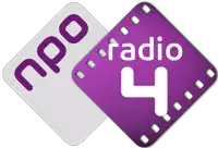 a purple and white npo radio 4 logo on a white background