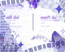 a purple and white background with the words " will do " and " won 't do "