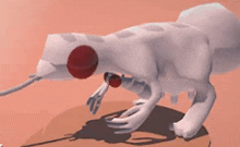 a 3d model of a mosquito with a red spot on its head