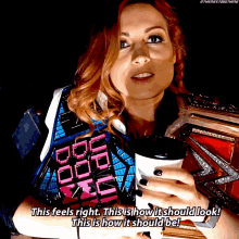 Becky Lynch Up Up Down Down GIF - Becky Lynch Up Up Down Down Becky Two Belts GIFs