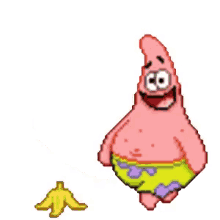 Patrick Star Banana Slip GIF - Patrick Star Banana Slip Star Halo GIFs