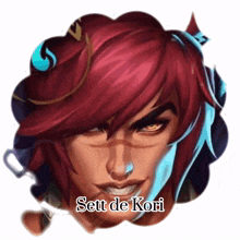 a picture of a man with red hair and the name sett de kori on the bottom