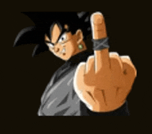 Goku Shows Middle Finger GIF