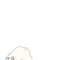 a cartoon character with long white hair and a beard
