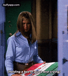 (Holding A Box Of Pizza And Crying).Gif GIF - (Holding A Box Of Pizza And Crying) Friends Hindi GIFs