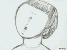 a drawing of a boy 's face with the name alexboya on the bottom