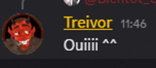 a screenshot of a text message between treivor and quiiiii