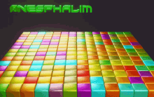 a bunch of colorful blocks with the word asphalt in green