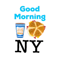 a poster that says good morning ny