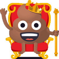King Happy Poo Sticker - King Happy Poo Joypixels Stickers