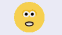 a yellow smiley face with two eyes and a smile on it