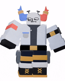 a cartoon drawing of a robot with a face that says ' i ' on it