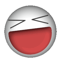 a white smiley face with a red mouth and black lines on it