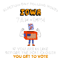 Iowa Ia Sticker - Iowa Ia Election Day Polling Hours Stickers