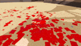 a computer generated image of red squares on a sandy floor