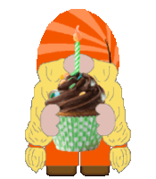 Gnome Cupcake Sticker - Gnome Cupcake Birthday Stickers