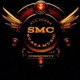 a logo for smc suara music community with wings