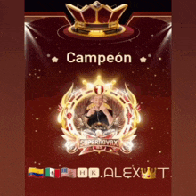 a poster that says campeon on it with a picture of a man