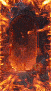 a picture of a burning door with the letters ny and a on it