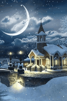 Nighttime Snow GIF - Nighttime Snow Landscape GIFs