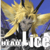 a picture of a man with yellow hair and the words head lice on the bottom