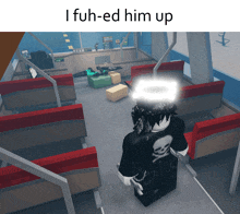 a person with a halo on their head and the words i fuh-ed him up on the top