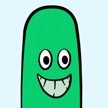 a cartoon of a person holding a thermometer over a green monster