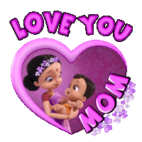 Love You Mom Bheem Sticker - Love You Mom Bheem Mighty Little Bheem Stickers